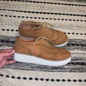 Suede platform loafers